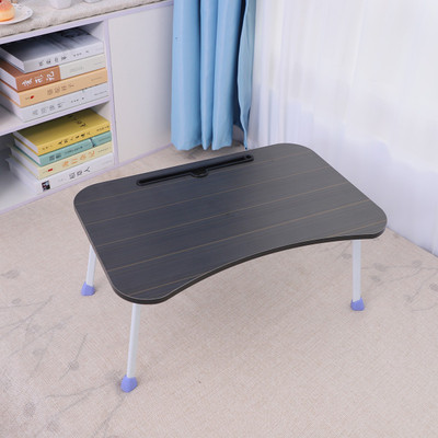 FurnCentral Engineered Wood Portable Laptop Table(Finish Color - Black)