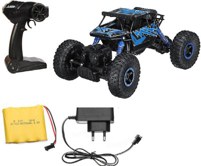 

Johnnie Boy 1:18 Rechargeable Rock Crawler 4WD 2.4 Ghz 4x4 Rally Car RC Monster Truck Kids Play Toys (BLUE)(Black)
