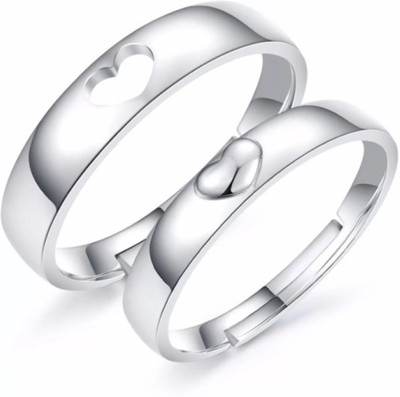 

silver shine  couple ring set Alloy Cubic Zirconia Silver Plated Ring Set