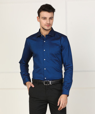 Price History of Peter England Men Solid Formal Blue Shirt from