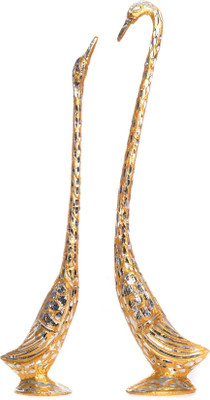 

eCraftIndia Cute Love Birds with 13 Inch Height Decorative Figurine Decorative Showpiece - 33 cm(Aluminium, Multicolor)
