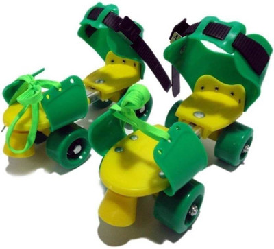 

Mantavya Colorful Skating For Kids With Front Breaks Quad Roller Skates - Size Adjustable UK(Green)