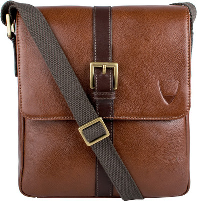 

Hidesign Men Casual Tan Genuine Leather Sling Bag