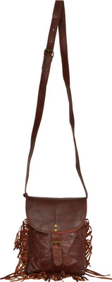 

Rural-craft Girls Casual Tan Genuine Leather Sling Bag