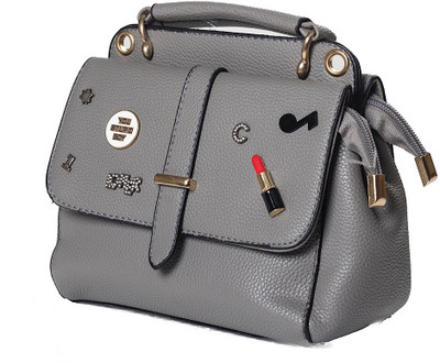 

REYU Girls Casual, Evening/Party Grey Synthetic Leather Sling Bag