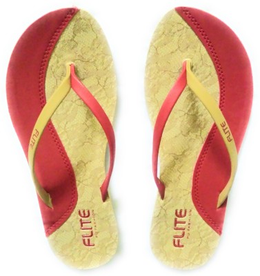 FLITE Women Slippers(Red , 4)