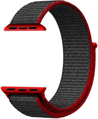

CELLFATHER Woven Nylon Sports Strap For iWatch Series 1,2,3 38mm Red Black Smart Watch Strap(Black)