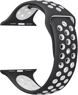 

CELLFATHER Soft Silicone Sport Strap Replacement iWatch Wristband for Apple iWatch Series 3 Series 2 Series 1 Sport Edition Nike 38mm (Anthracite/Black) WATCH NOT INCLUDED Smart Watch Strap(Black)