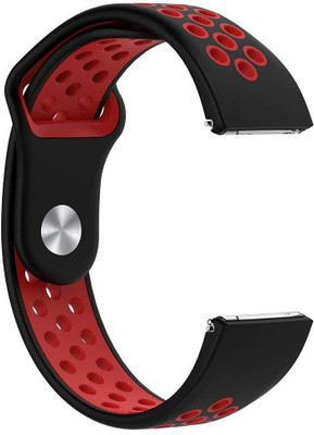 CELLFATHER Silicone Dotted band strap for Fitbit Versa (Black/Red) Smart Watch Strap(Black, Red)