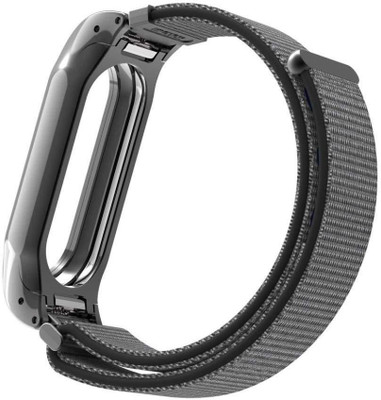 

CELLFATHER Nylon loop strap band for Xiaomi Mi Band 2 Gray-Black Smart Watch Strap(Grey, Black)