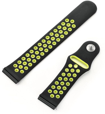 CELLFATHER Silicone Dotted band strap Smart Watch Strap(Black, Yellow)