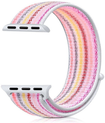 

CELLFATHER Woven Nylon Sport Loop Strap for iWatch Series 1,2,3 (38mm) Pink Streak Smart Watch Strap(Pink)