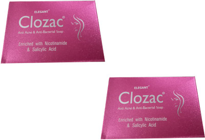 

Elegant CLOZAC SOAP ANTI ACNE (ANTI PIMPLES) & ANTI BACTERIAL SOAP ( PACK OF 2*75 GM )(150 g, Pack of 2)