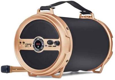 iball Karaoke Barrel v2.0 Bluetooth Portable Speaker 15watts With Wireless MIC & Remote Built in FM Radio Bluetooth Home Theatre