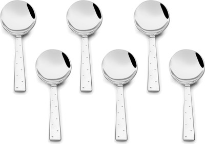 

Shapes White Dot Stainless Steel Soup Spoon Set(Pack of 12)