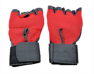 

LS Letsshop Leather Gym & Fitness Gloves Netted with Wrist Support Gym & Fitness Gloves (Free Size, Multicolor)