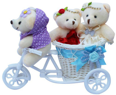 

JOT 3 Cute Teddy On Tricycle - 20 cm(Multicolor)