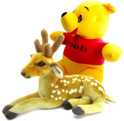 

Yashi Enterprises Pooh and Deer - 30 cm(Multicolor)
