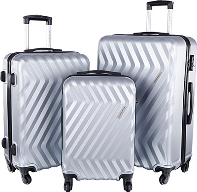 

Nasher Miles Lombard set of 3 Check-in Luggage - 28 inch(Silver)