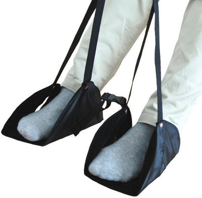 

Taslar Adjustable Height Portable & comfortable Travel Foot Rest Hammock Foot Support (, Black