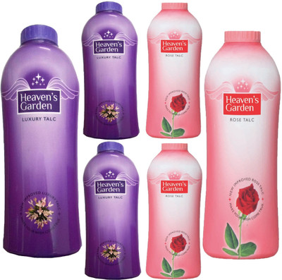 

HEAVEN'S GARDEN LUXURY TALC 300 GM+ROSE TALC 300 GM+LUXURY TALC 100 GM+ROSE TALC 100(300 g)