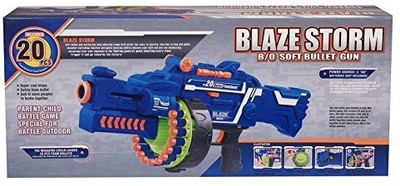 

Blaze storm Automatic Gun with 40 Safe Soft Foam Bullets Included, 20 Magazine (Blue)(Blue)