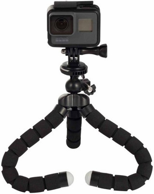 

ALLMUSIC Portable Adjustable Aluminum Lightweight Camera Stand With Three-Dimensional Head & Quick Tripod., Tripod, Tripod Kit(Black, Supports Up to 3.5)