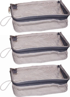 

OmneityHuckster Transparent Pouch OmneityHuckster Pack of 3 transparent cosmetic bag bridal organizer jewellery storage vanity box (Transparent) Vanity Box(Transparent)