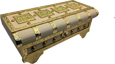 

SARANGWARE Oxidised Wooden Jewellery Box With Mirror Jewellery Box Vanity Box(Oxidised Golden)