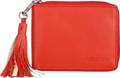 

Creature Women Casual Red Artificial Leather Wallet(3 Card Slots)