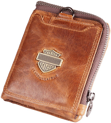 

Brown Men Travel Brown Genuine Leather Wallet(2 Card Slots), Multicolor