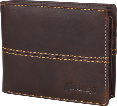

Kraasa Men Casual Brown Genuine Leather Wallet(8 Card Slots)