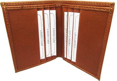 

Peacock Mundkar Boys Casual Brown Artificial Leather Card Holder(8 Card Slots), Tan