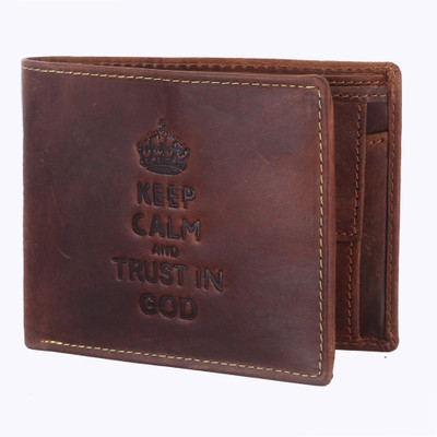 

Hide Hunt Men Casual Brown Genuine Leather Wallet(6 Card Slots)