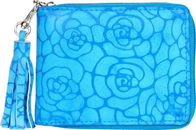 

Creature Women Casual Blue Artificial Leather Wallet(3 Card Slots)