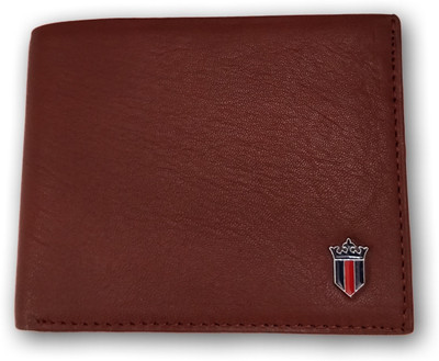 

petaluma Men Formal Brown Genuine Leather Wallet(5 Card Slots), Cherry red