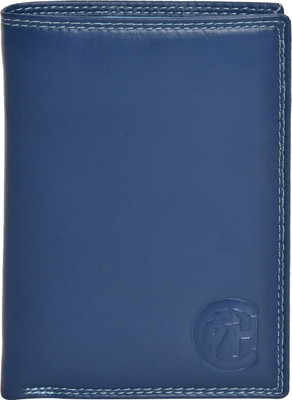 

HIDECART Men Formal Blue Genuine Leather Wallet(10 Card Slots)