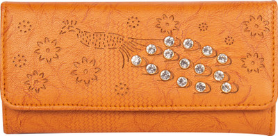 

DN CREATION Women Orange Genuine Leather Wallet(5 Card Slots)
