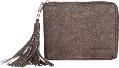 

Creature Women Casual Brown Artificial Leather Wallet(3 Card Slots)