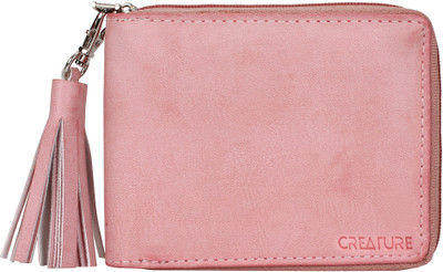 

Creature Women Casual Pink Artificial Leather Wallet(3 Card Slots)