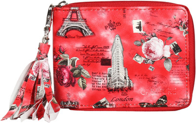 

Creature Women Trendy Red Artificial Leather Wallet(3 Card Slots)