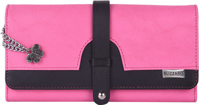 

Blizzard Women Evening/Party Pink, Black Artificial Leather Wallet(5 Card Slots), Bla k;pink