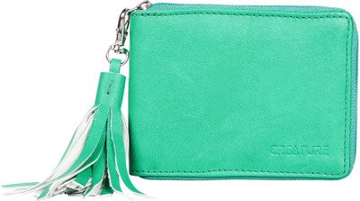 

Creature Women Casual Green Artificial Leather Wallet(3 Card Slots)