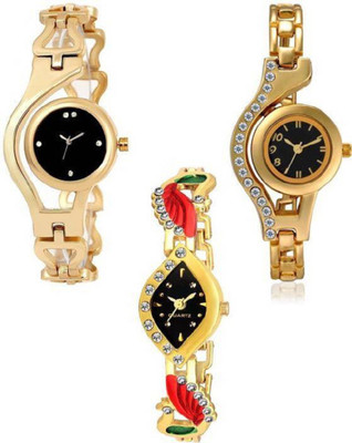 

Rage Enterprise New Designer 3 Combo Modal Black Dial Women Watch - For Girls