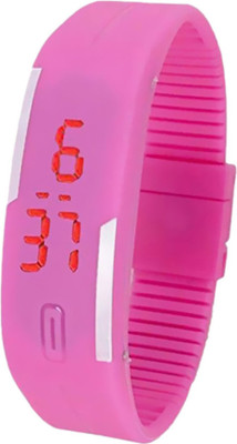 

DartGo Unisex WristBand Led Digital Watch Pink Watch - For Men & Women
