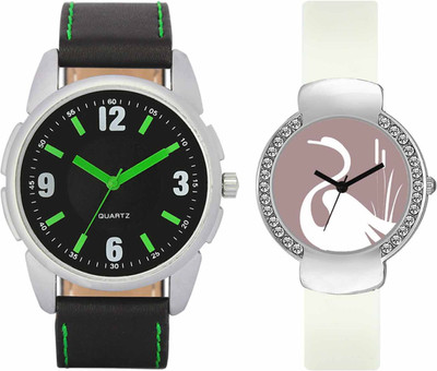

VALENTIME VL26VT26 New Latest Stylish Designer Collection Leather Combo Couple Fancy Diamond Party Best Offer Watch - For Men & Women