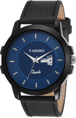 

Tarido TD1933NL04 Signature blue dial black leather strap Day & Date working wrist Watch - For Men
