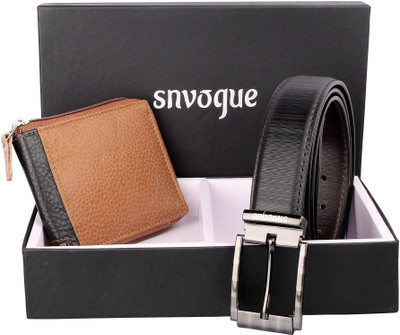 SNVOGUE Belt, Wallet Combo(Black)