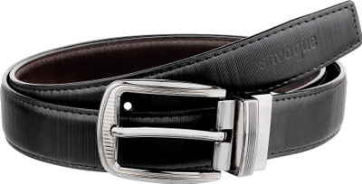 

snvogue Men Casual Black Synthetic Reversible Belt, Black-brown