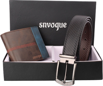 

SNVOGUE Belt, Wallet Combo(Brown)